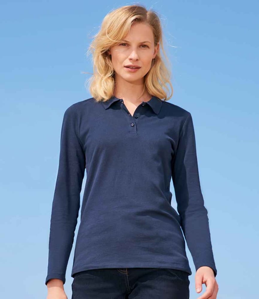 SOL'S Ladies Perfect Long Sleeve Piqué Polo Shirt