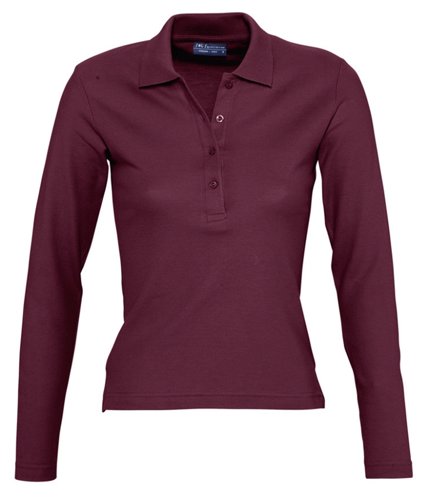 SOL'S Ladies Podium Long Sleeve Cotton Piqué Polo Shirt