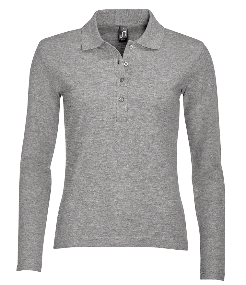 SOL'S Ladies Podium Long Sleeve Cotton Piqué Polo Shirt