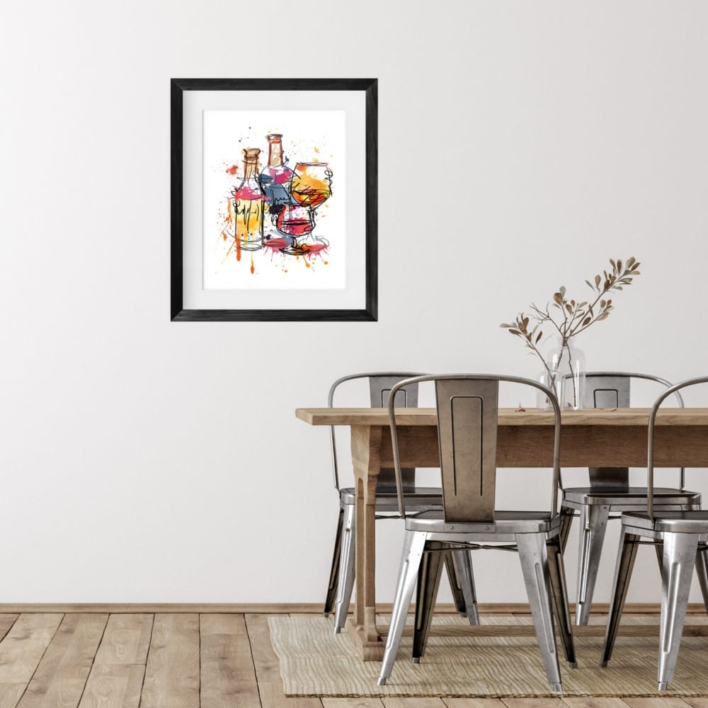 2 Wine bottles Print