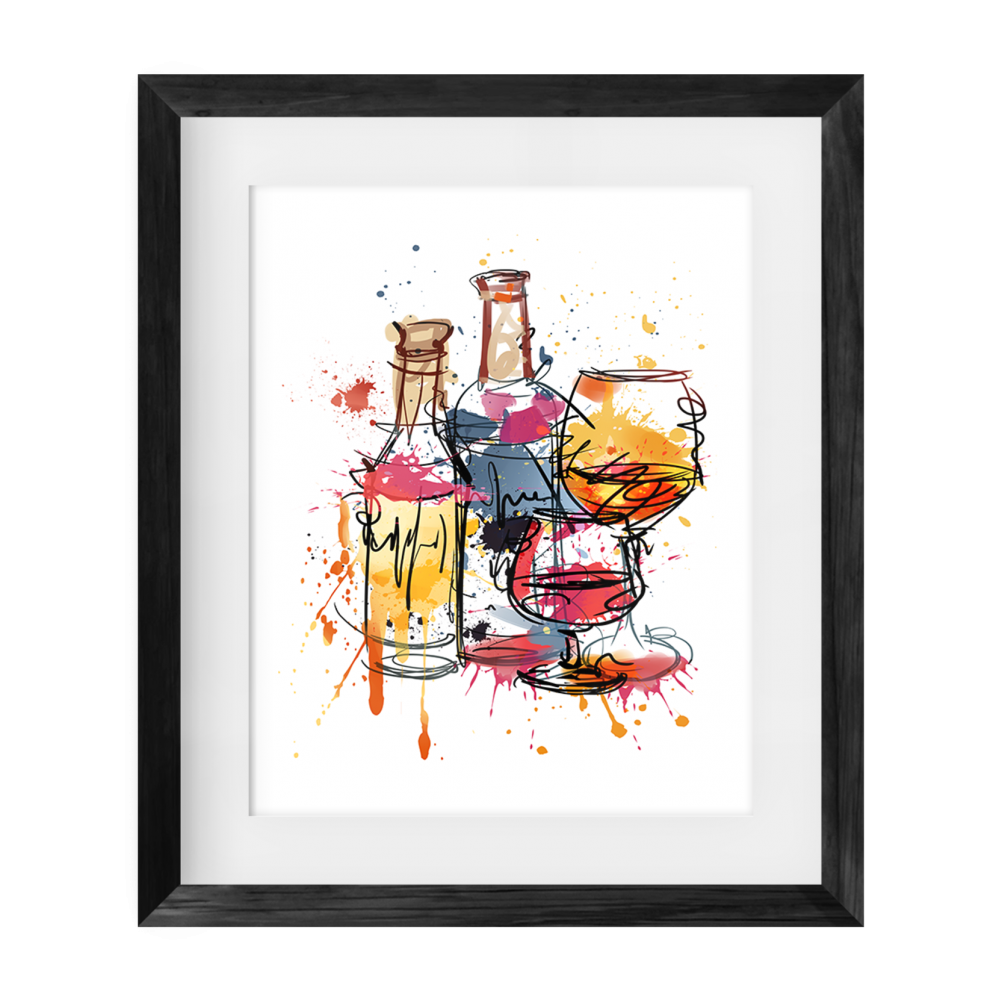 2 Wine bottles Print