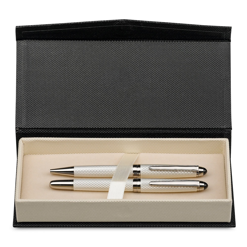 ROYAL. Roller pen and ball pen set in metal