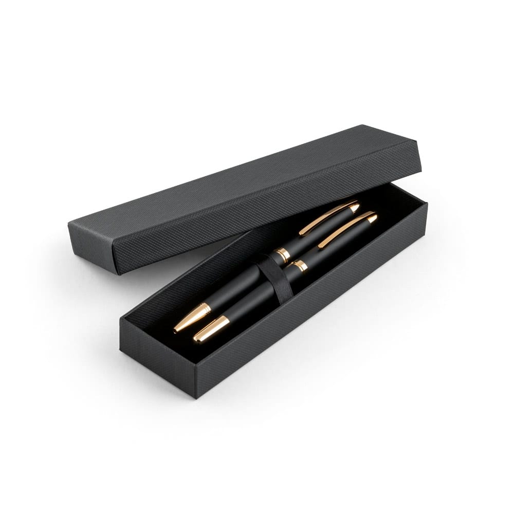 EZEKIEL SET. Roller pen and ball pen set in metal
