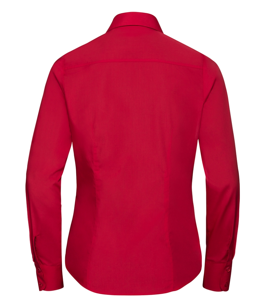 Russell Collection Ladies Long Sleeve Fitted Poplin Shirt