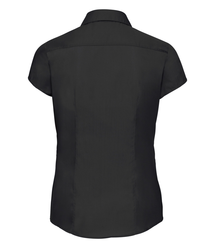 Russell Collection Ladies Cap Sleeve Fitted Poplin Shirt