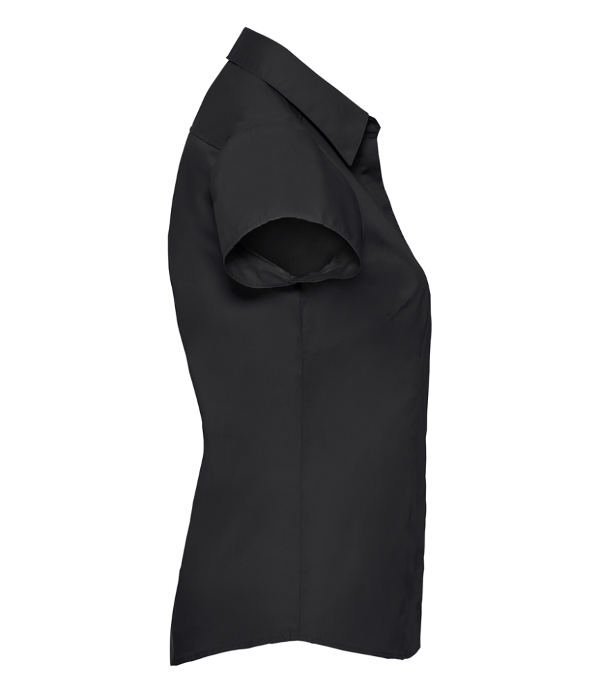 Russell Collection Ladies Cap Sleeve Fitted Poplin Shirt