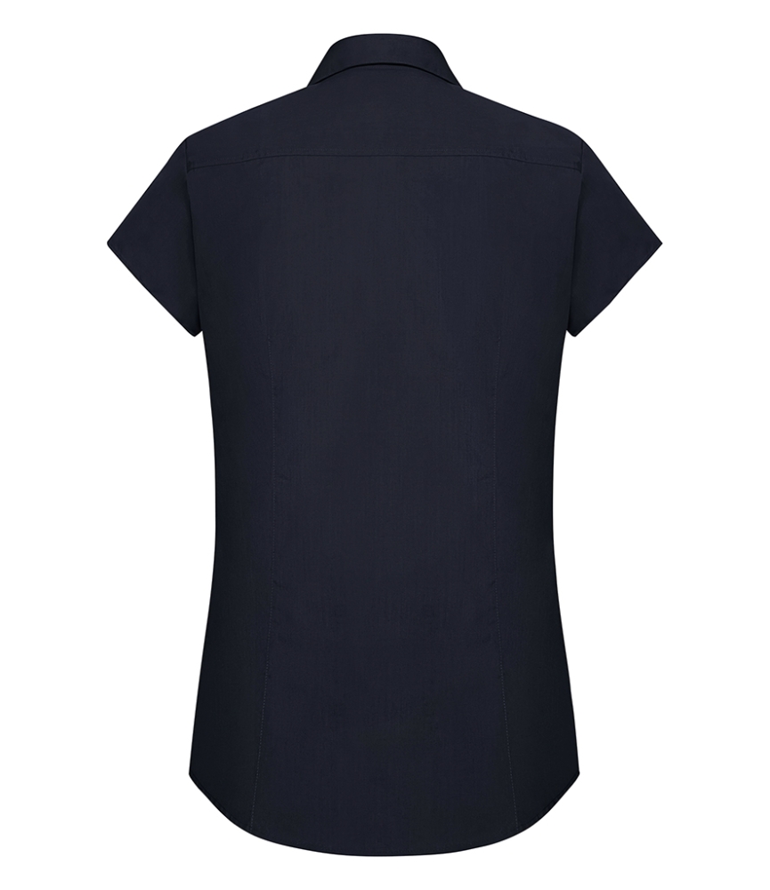 Russell Collection Ladies Cap Sleeve Fitted Poplin Shirt