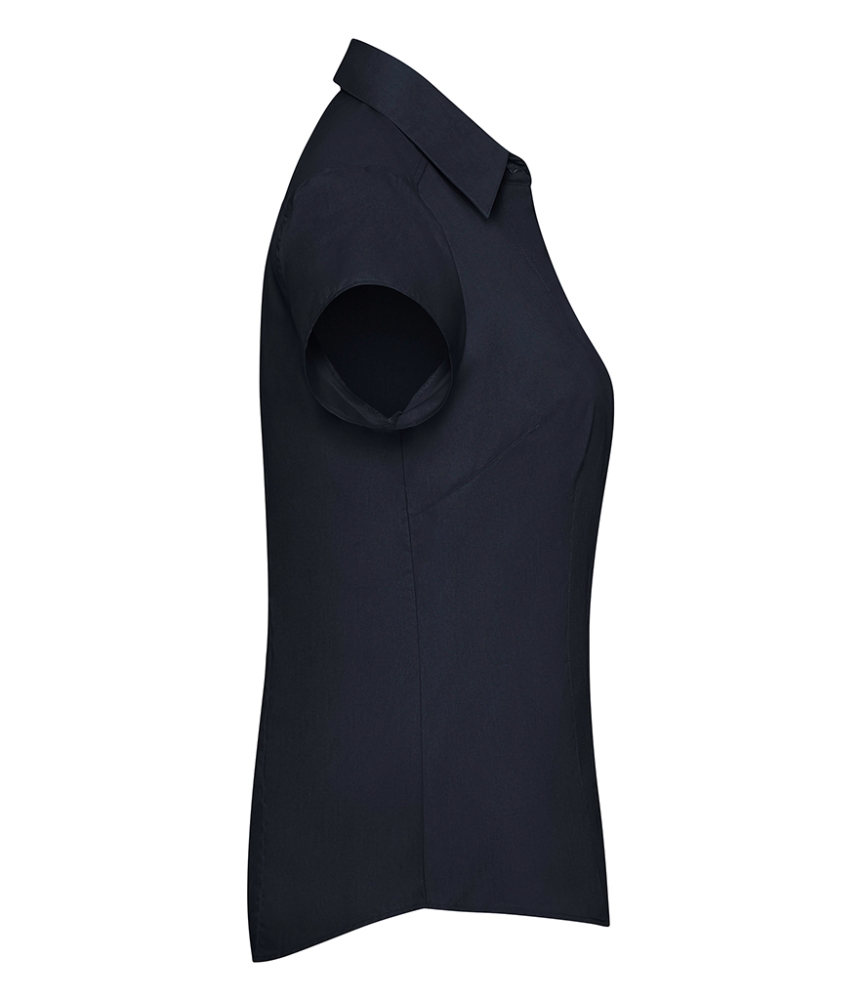 Russell Collection Ladies Cap Sleeve Fitted Poplin Shirt