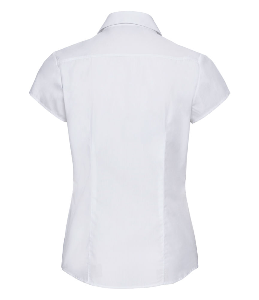 Russell Collection Ladies Cap Sleeve Fitted Poplin Shirt