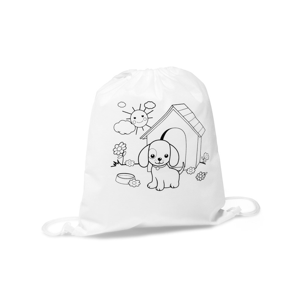 DRAWS. Kid's colouring drawstring bag