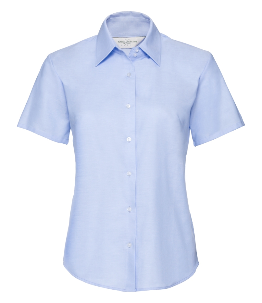Russell Collection Ladies Short Sleeve Easy Care Oxford Shirt