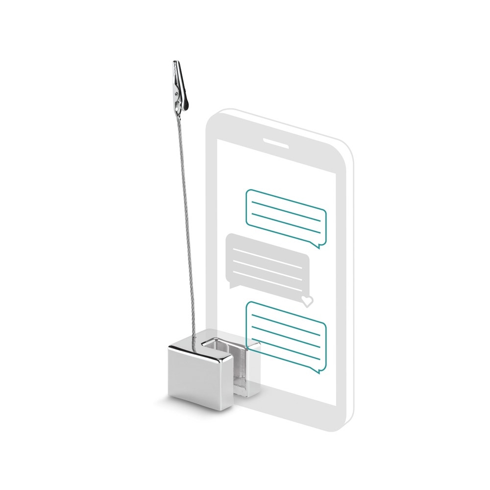 WAKSMAN. Memo clip with smartphone support