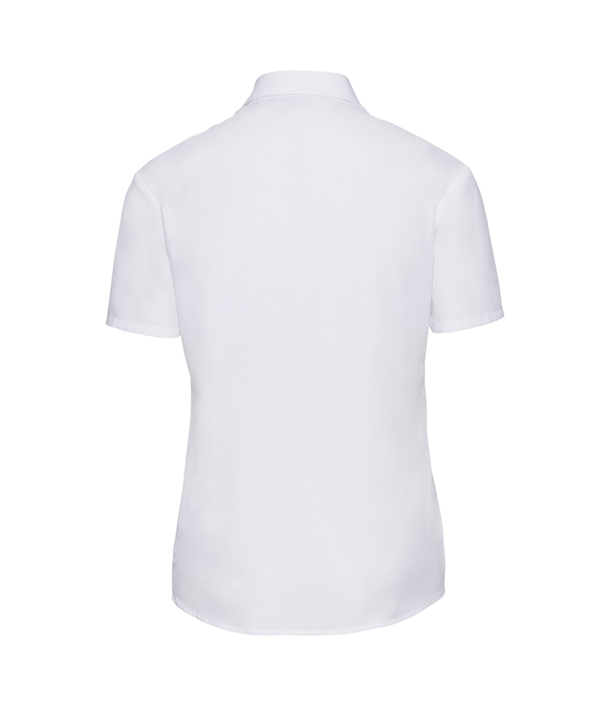 Russell Collection Ladies Short Sleeve Easy Care Poplin Shirt