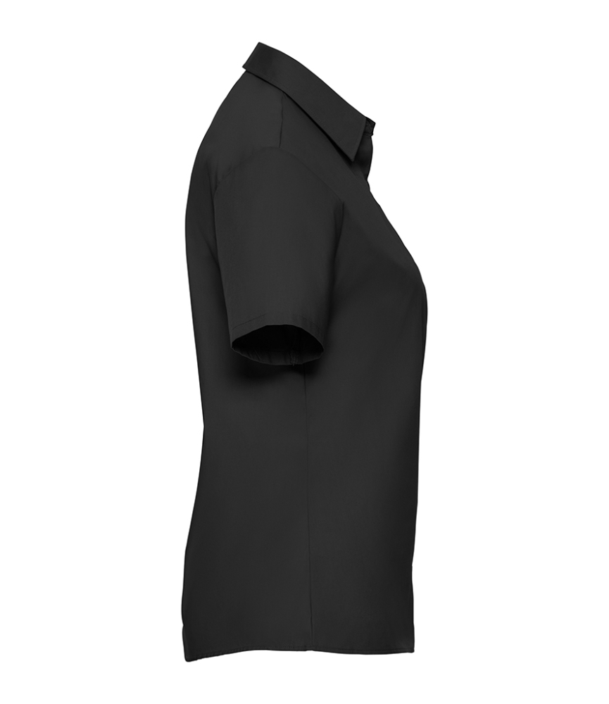 Russell Collection Ladies Short Sleeve Easy Care Cotton Poplin Shirt