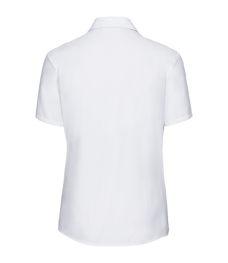 Russell Collection Ladies Short Sleeve Easy Care Cotton Poplin Shirt