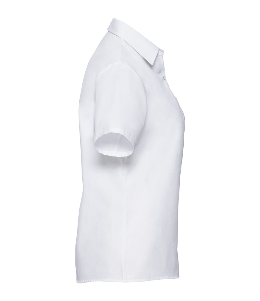 Russell Collection Ladies Short Sleeve Easy Care Cotton Poplin Shirt
