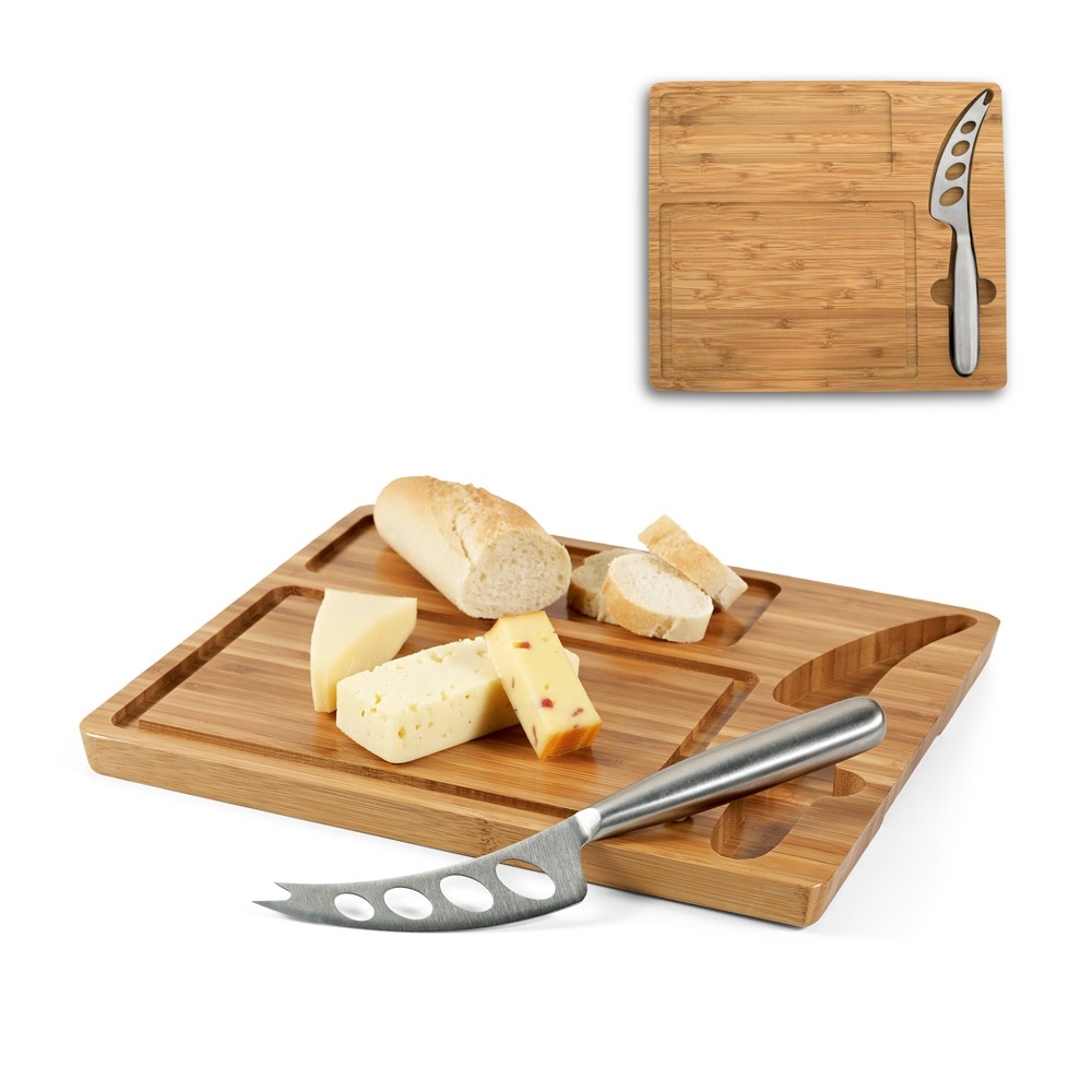 MALVIA. Bamboo cheese board with knife