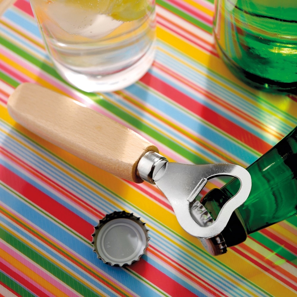 HOLZ. Bottle opener in metal and wood