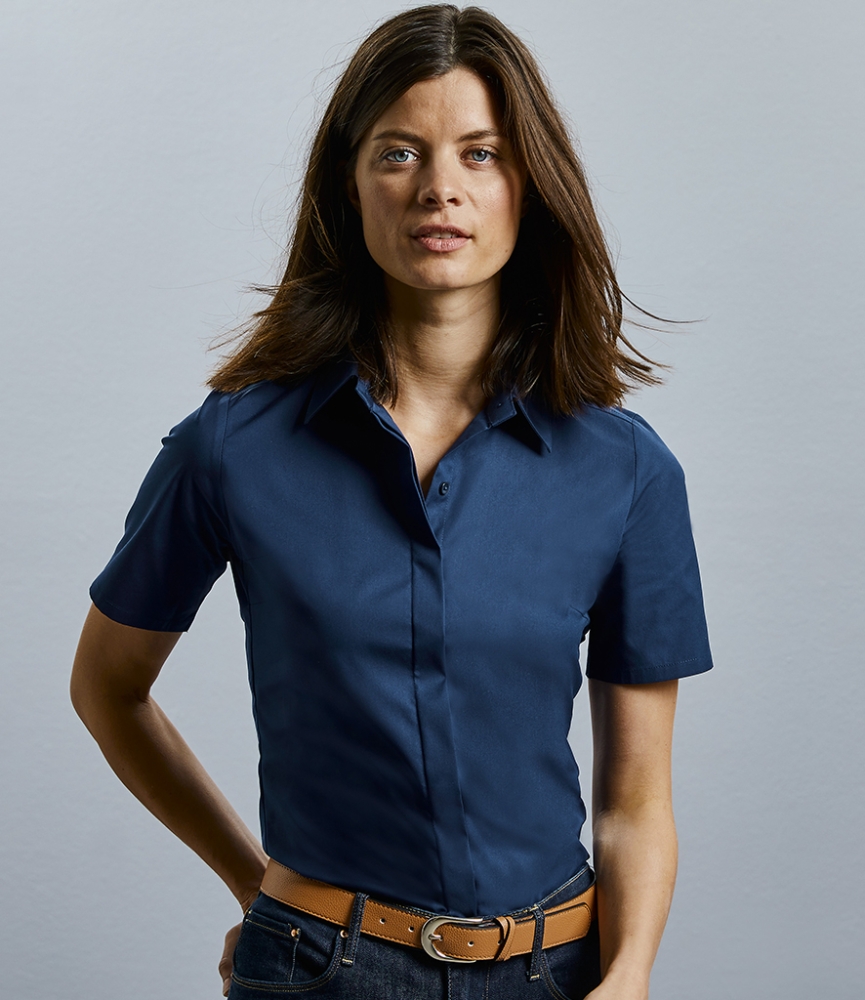 Russell Collection Ladies Short Sleeve Ultimate Stretch Shirt
