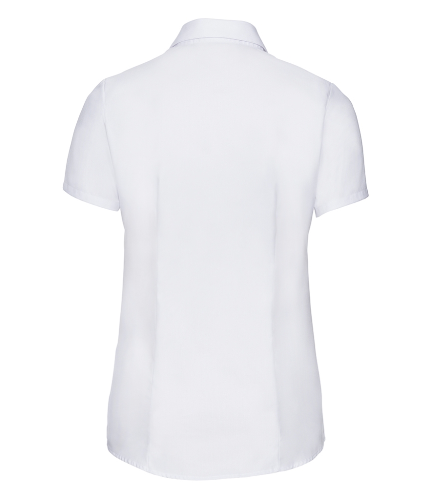 Russell Collection Ladies Short Sleeve Herringbone Shirt