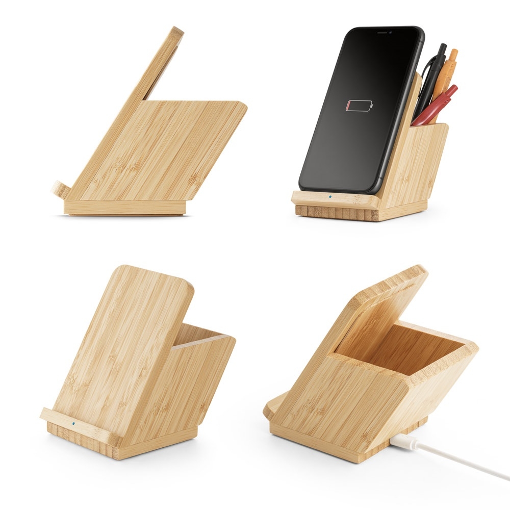 LEAVITT. Wireless charger in bamboo