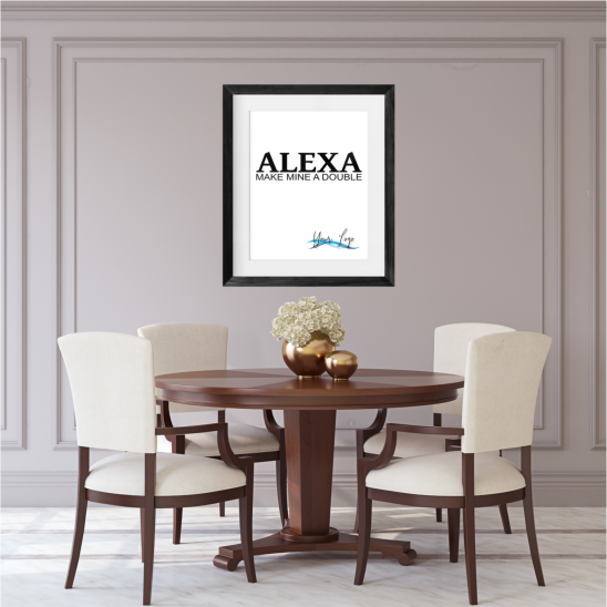 Alexa make mine a double Framed Print