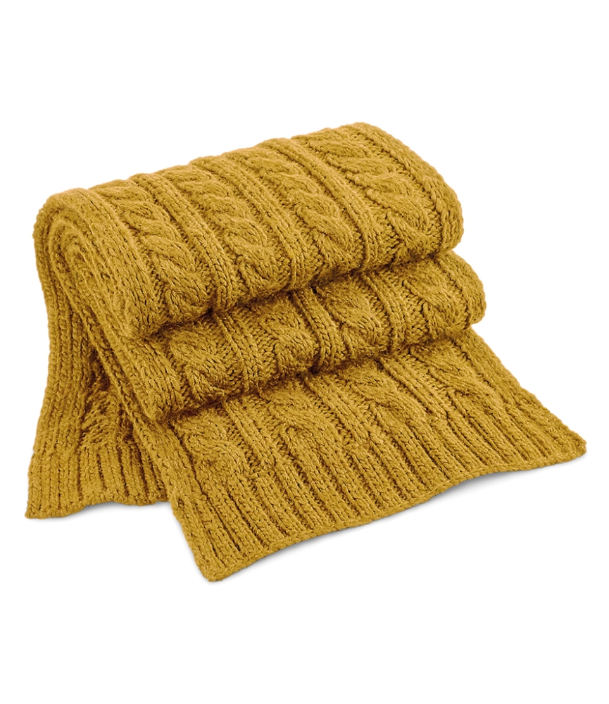 Beechfield Cable Knit Melange Scarf