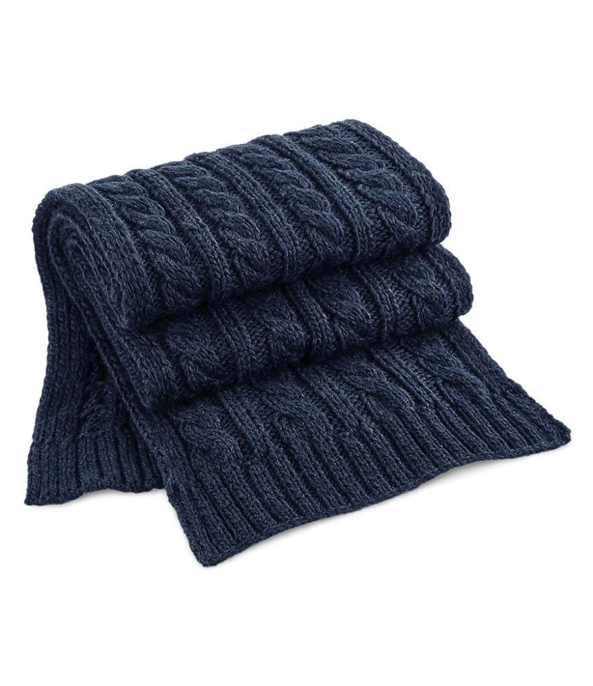 Beechfield Cable Knit Melange Scarf