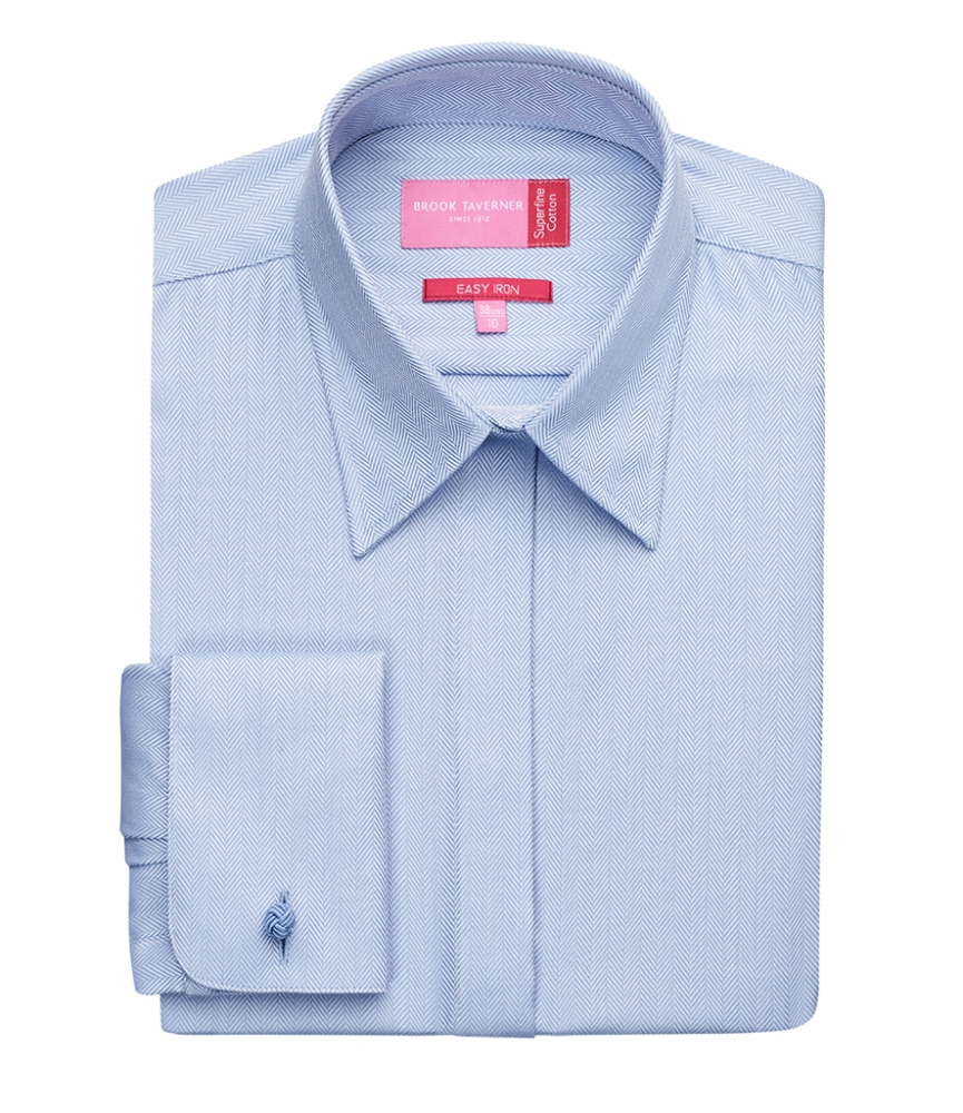 Brook Taverner Ladies Villeta Long Sleeve Herringbone Shirt