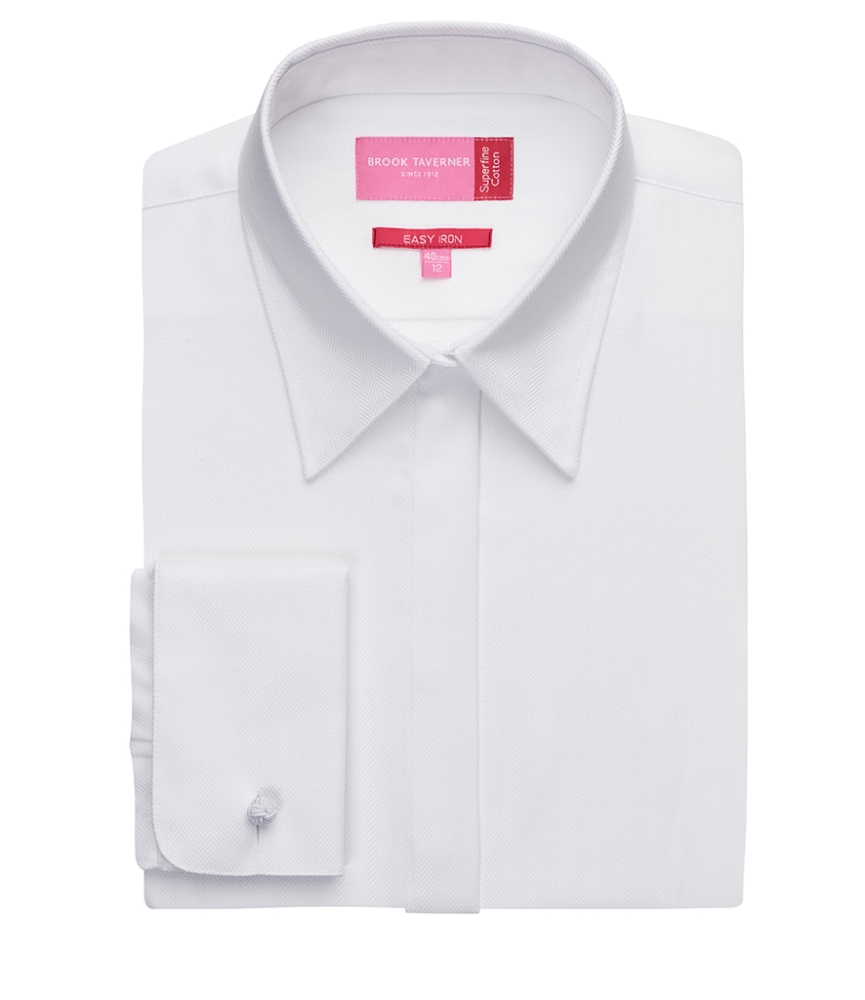 Brook Taverner Ladies Villeta Long Sleeve Herringbone Shirt