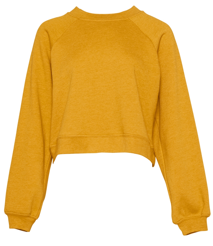 Bella Ladies Raglan Cropped Pullover Sweatshirt