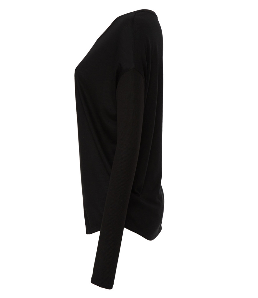 Bella Ladies Flowy 2x1 Long Sleeve T-Shirt