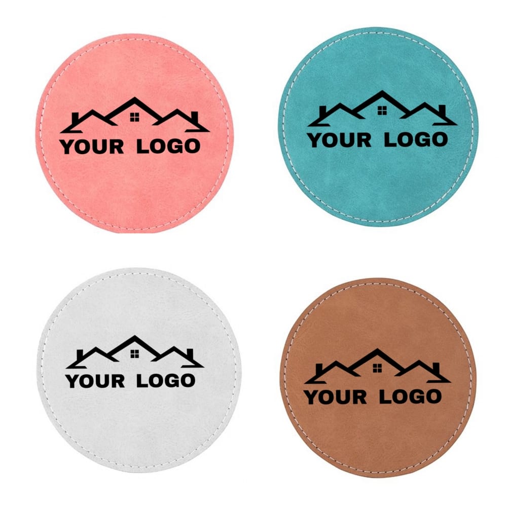 Estate Agent Leather Round Coaster x 10