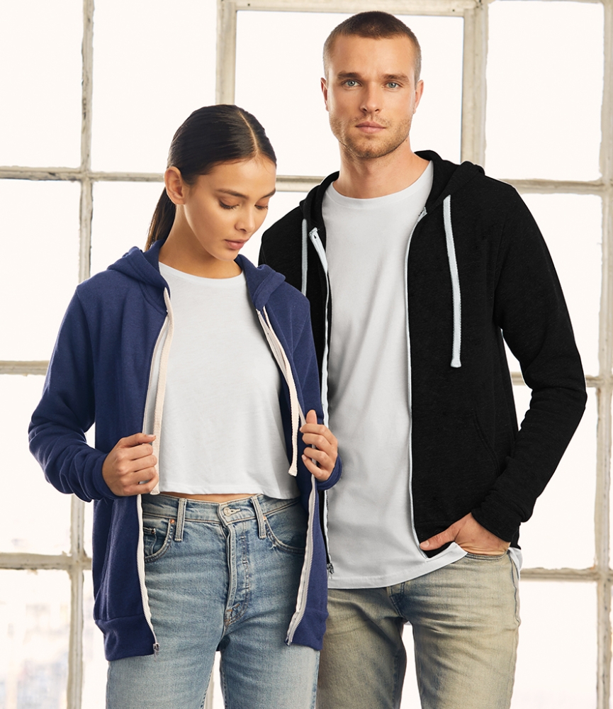 Canvas Unisex Tri-Blend Full Zip Hoodie