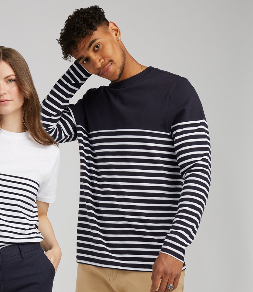 Front Row Unisex Long Sleeve Breton Striped T-Shirt