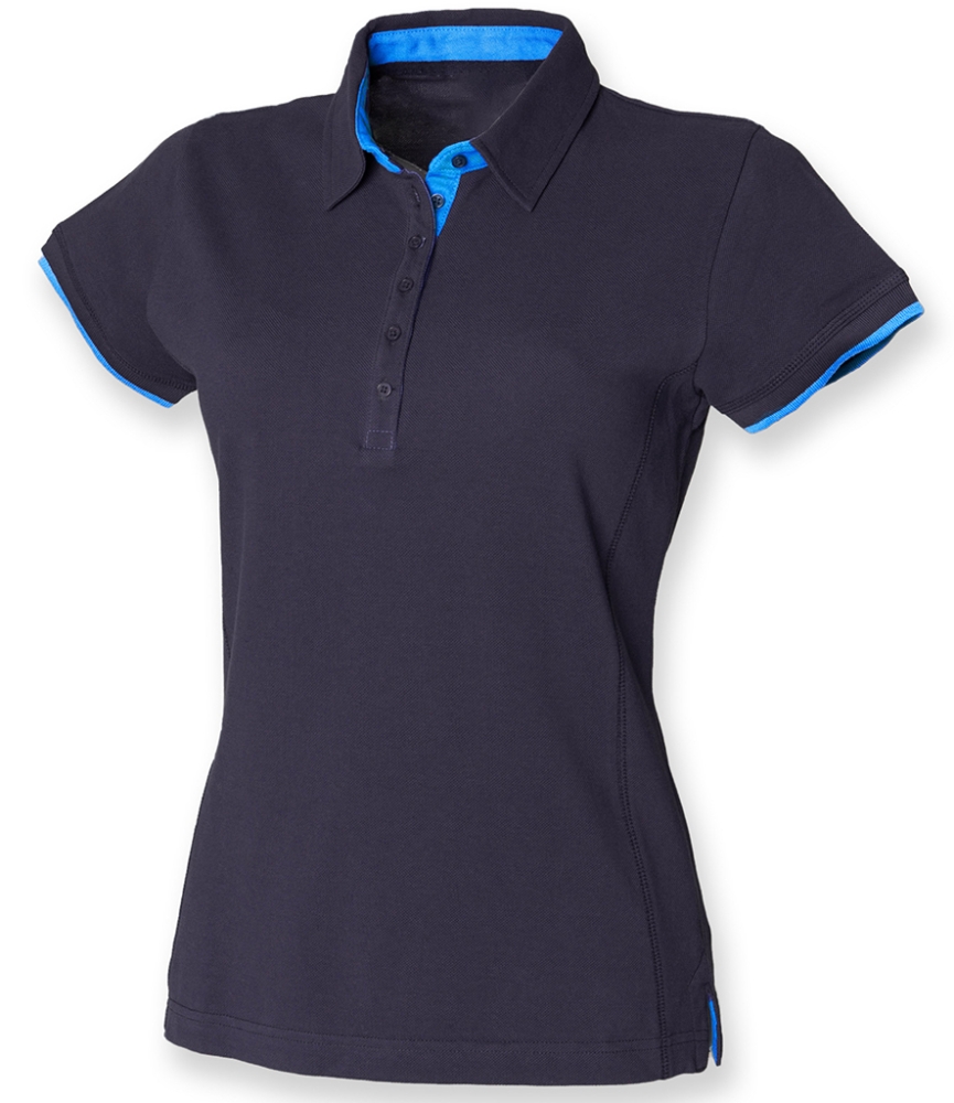Front Row Ladies Contrast Cotton Piqué Polo Shirt