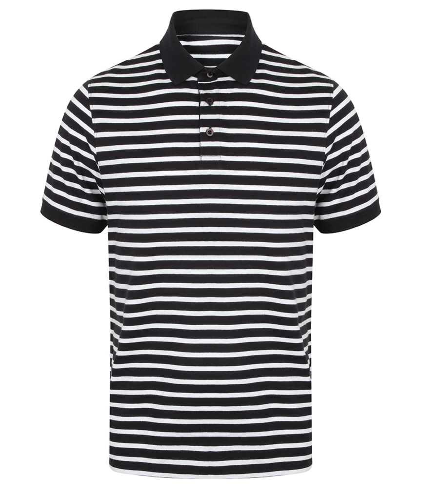 Front Row Striped Jersey Polo Shirt