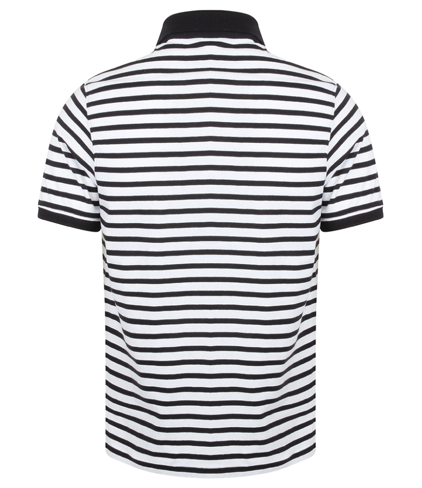 Front Row Striped Jersey Polo Shirt