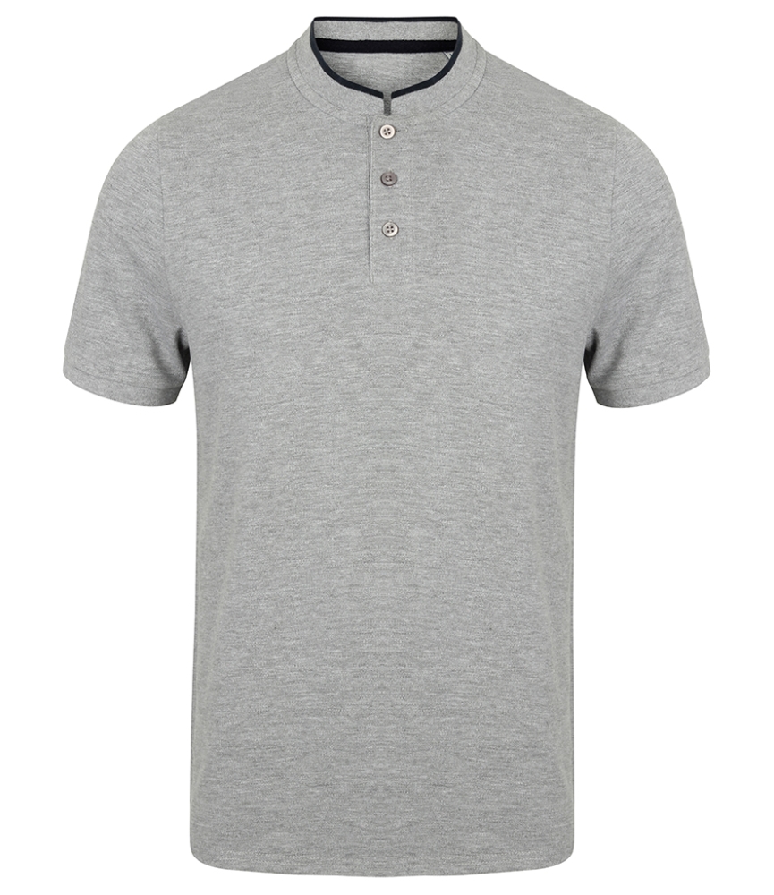 Front Row Stand Collar Stretch Polo Shirt