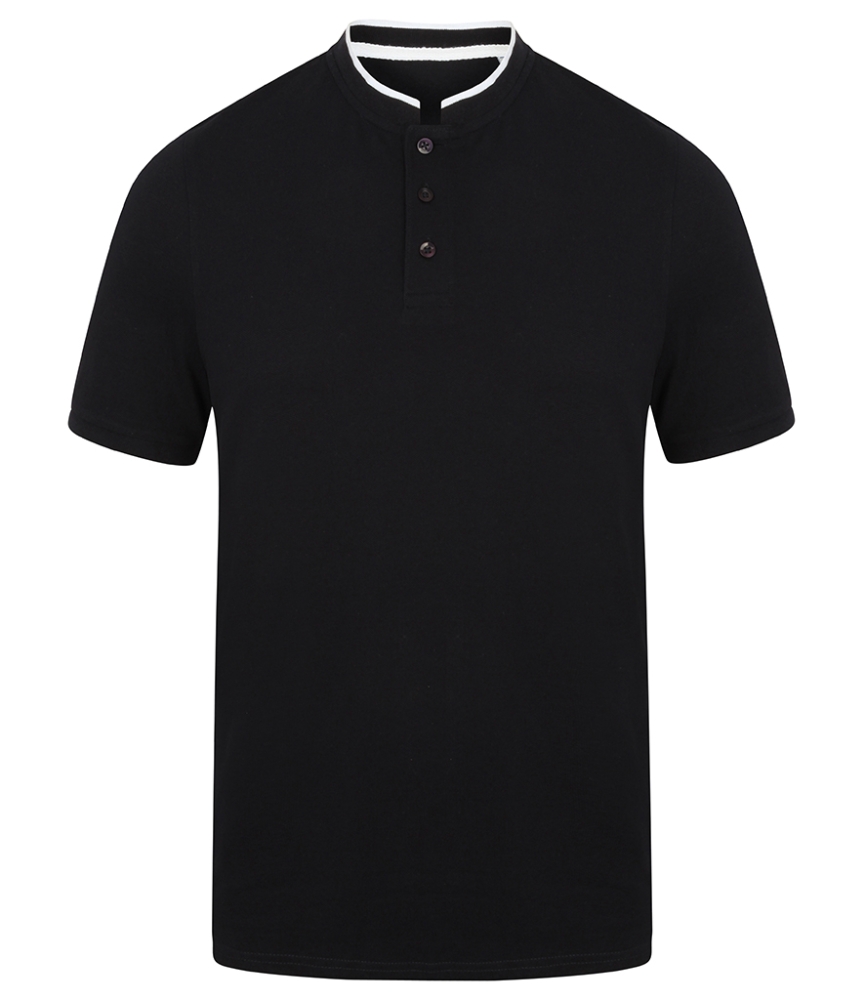 Front Row Stand Collar Stretch Polo Shirt