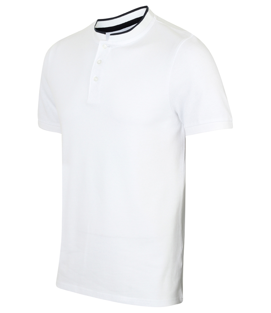 Front Row Stand Collar Stretch Polo Shirt