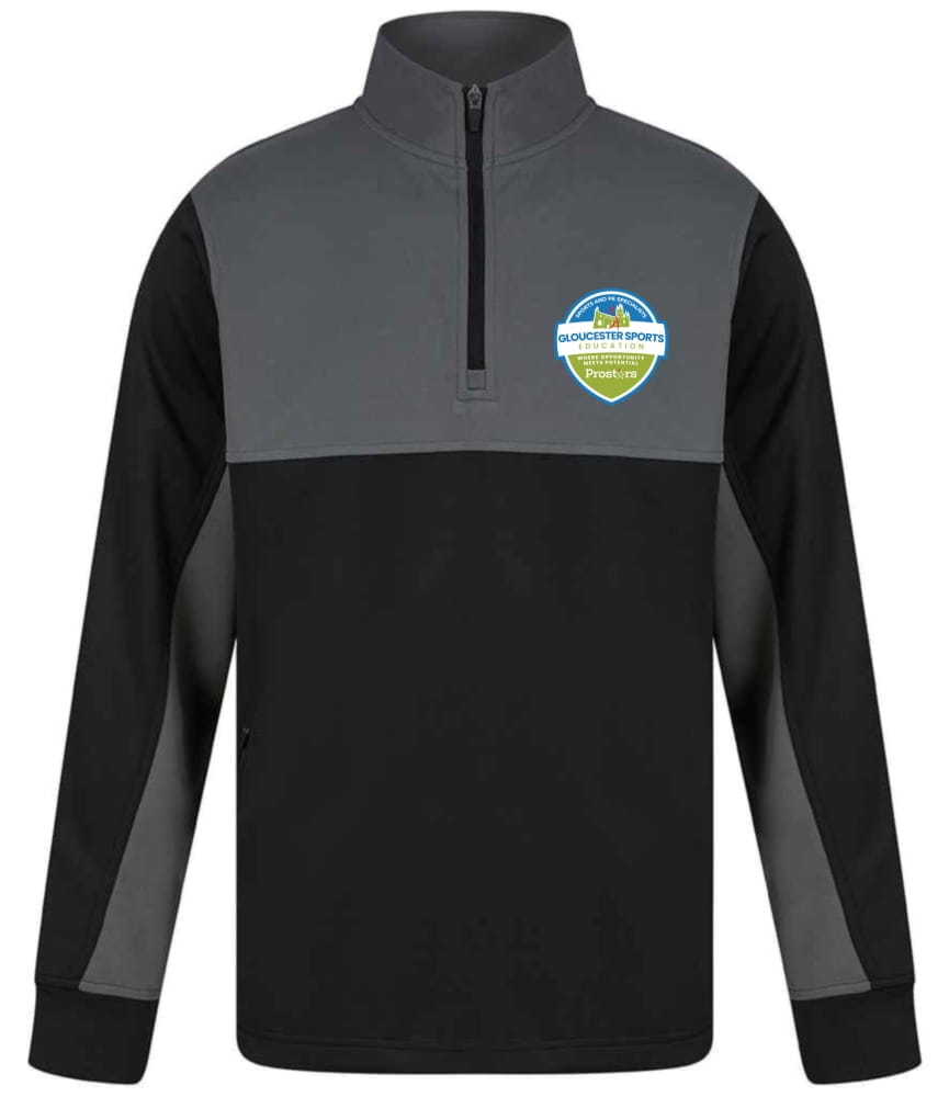 Gloucester Sports Finden + Hales Kids 1/4 Zip Tracksuit Top - Black/gunmetal (copy)