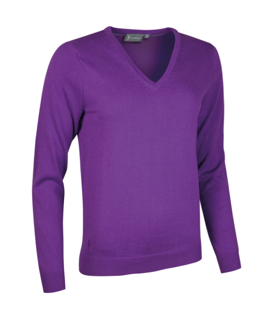 Glenmuir Ladies V Neck Cotton Sweater