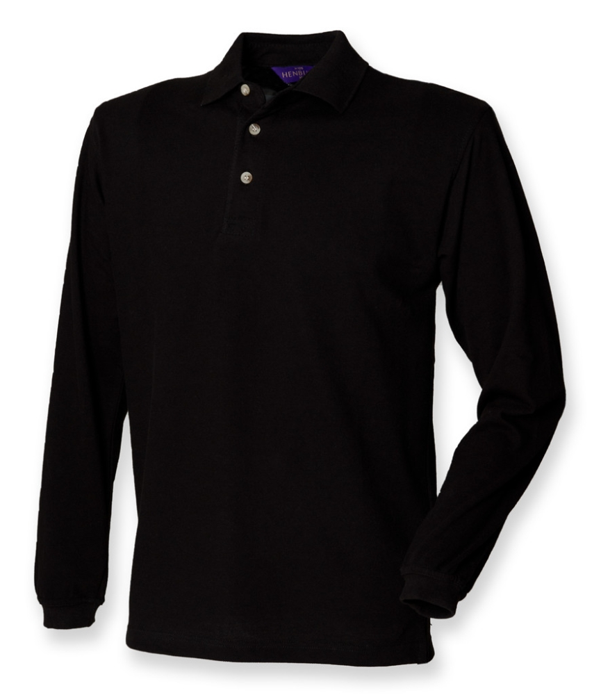 Henbury Long Sleeve Cotton Piqué Polo Shirt