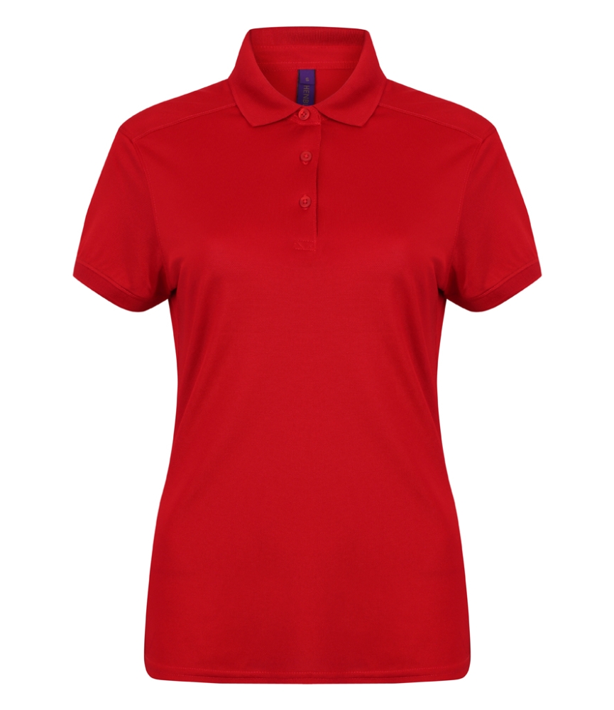 Henbury Ladies Slim Fit Stretch Microfine Piqué Polo Shirt