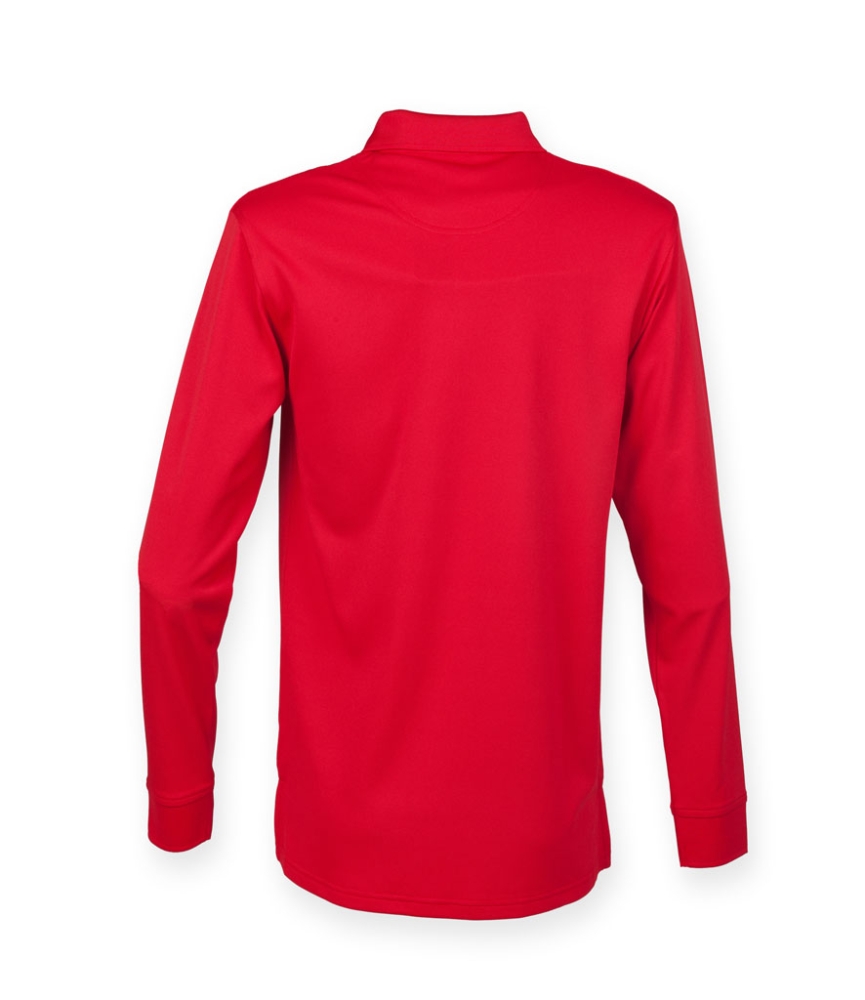 Henbury Unisex Long Sleeve Coolplus® Piqué Polo Shirt