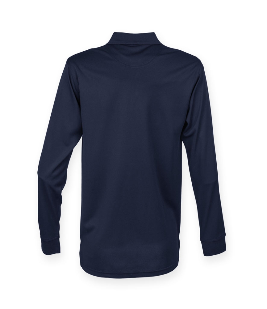 Henbury Unisex Long Sleeve Coolplus® Piqué Polo Shirt
