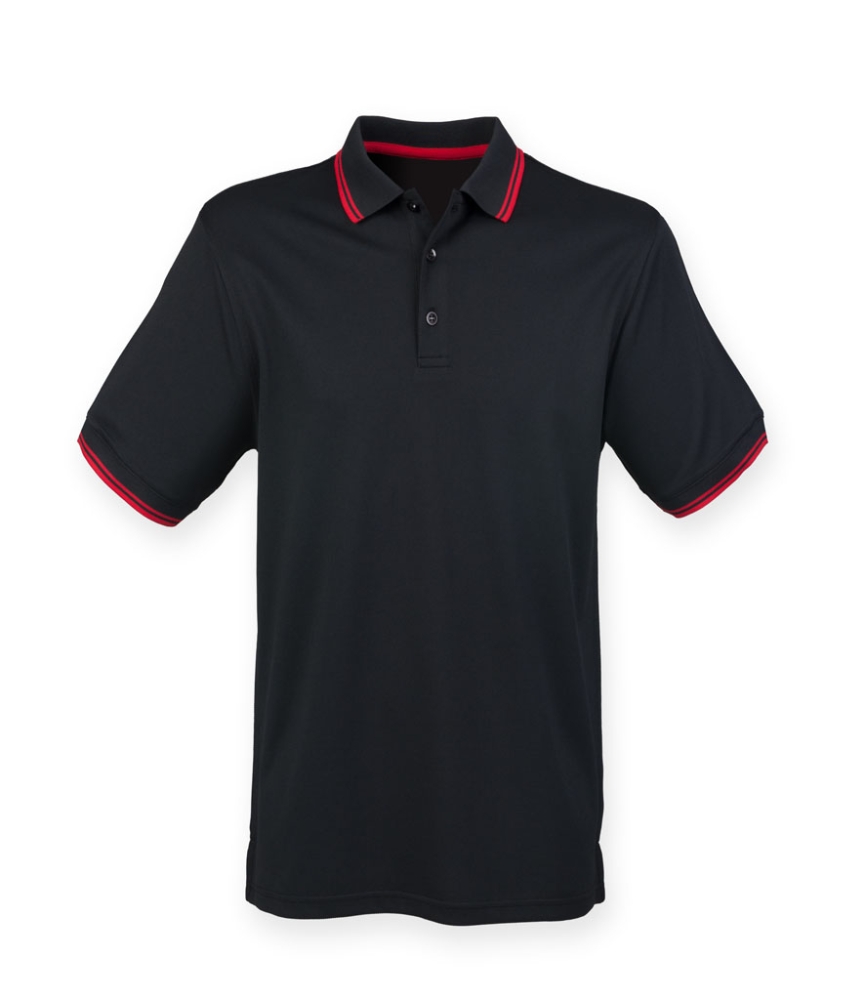 Henbury Coolplus® Tipped Polo Shirt