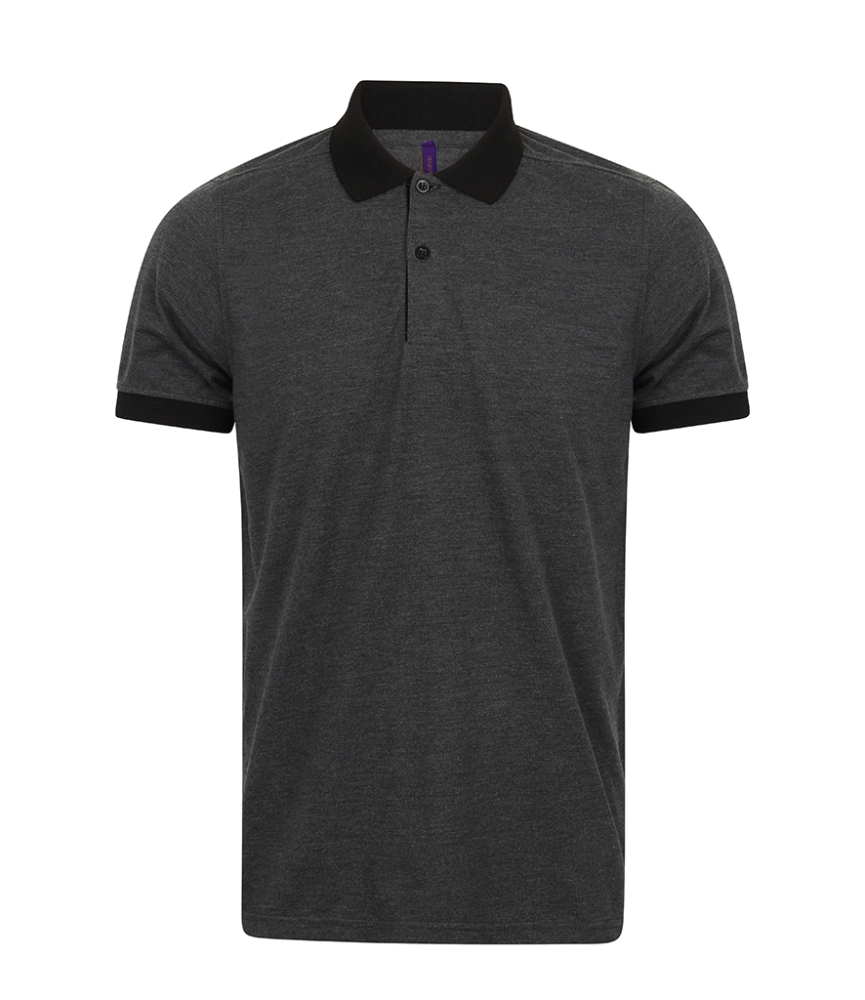 Henbury Contrast Tri-Blend Jersey Polo Shirt