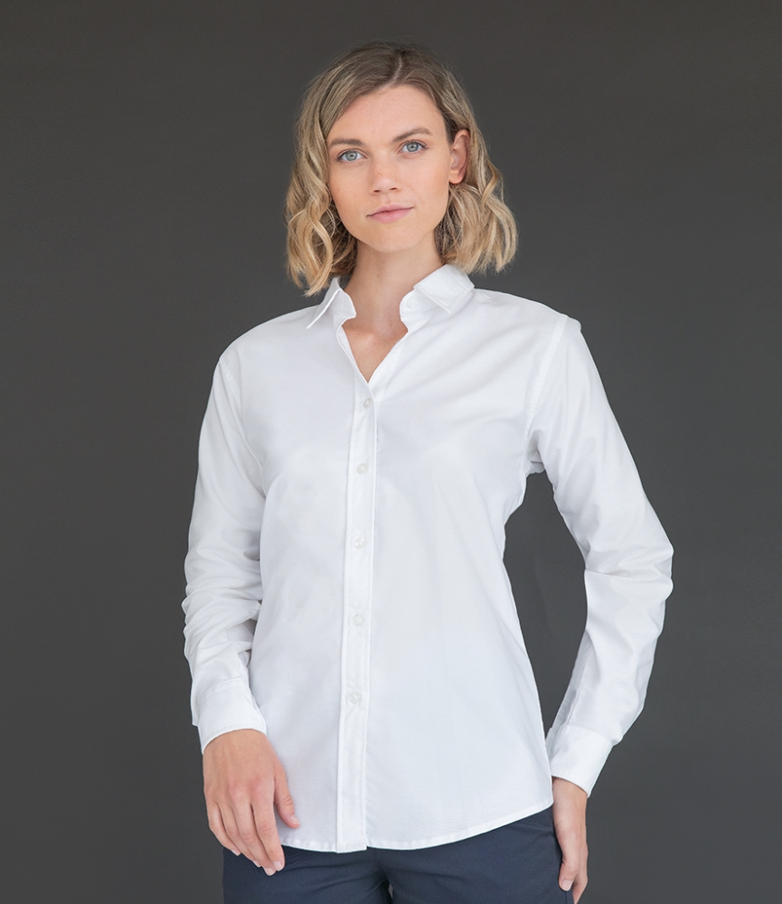 Henbury Ladies Long Sleeve Classic Oxford Shirt